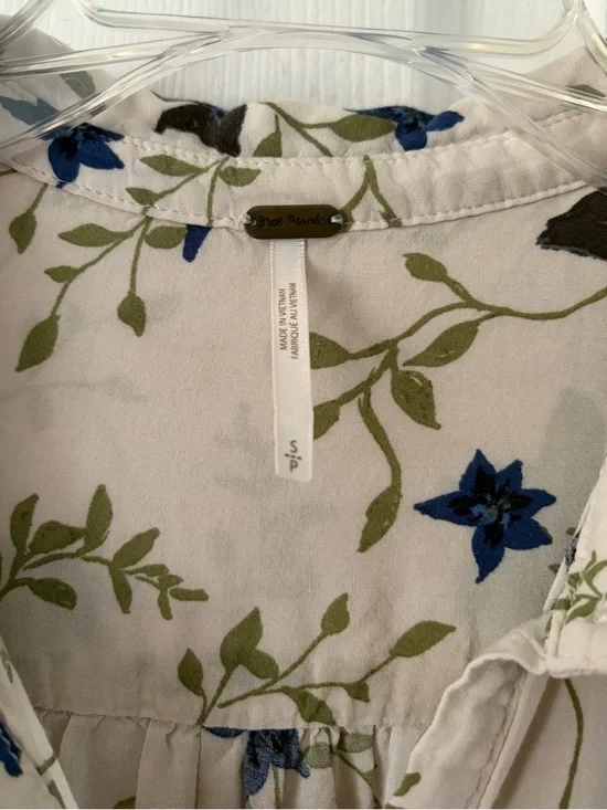 Free People Cream Floral Button-Front Tunic Dress - Picture 2 of 4